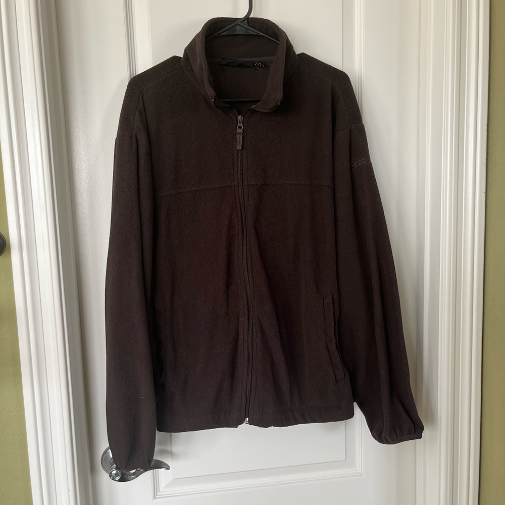 Reebok Brown Men’s Large Lightweight Cotton Fleece Jacket